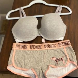 NWOT Victoria’s Secret/ Pink Bra & Boy Short Set
